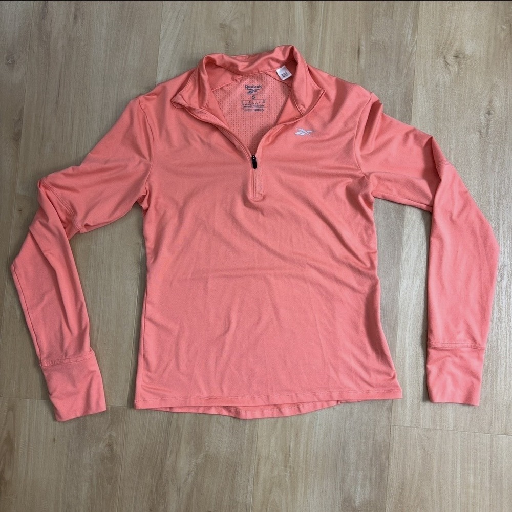 Women's Reebok Speedwick Coral Quarter Zip Long Sleeve Shirt Small